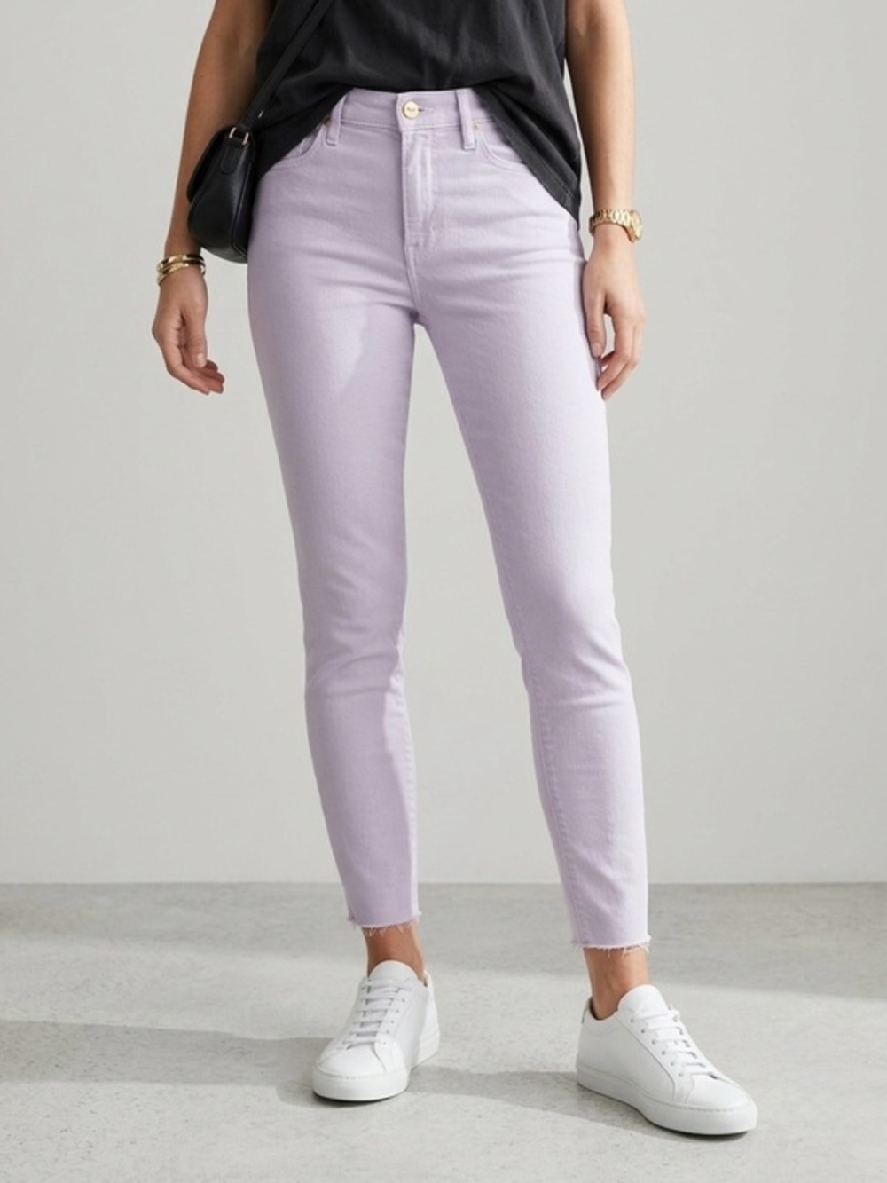 FRAME LE HIGH SKINNY Raw Edge Lavender Pastel Jeans